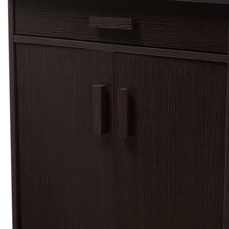 Bienna Shoe Cabinet - Modern Wenge Brown Storage Solution for Organizing Footwear