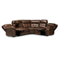 Vesa Sectional Recliner Sofa Modern and Contemporary Brown Leather-Like Fabric Upholstered 6-Piece with 2 Reclining Seats