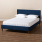 Frida Glam and Luxe Royal Blue Velvet Upholstered Bed