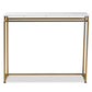 Renzo Console Table Modern Contemporary Design Brushed Gold Metal Frame Faux Marble Top