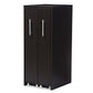 Lindo Bookcase Dark Brown Wood Shelving Cabinet with Two Pull-out Doors for Stylish Storage and Organization