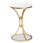 Tarmon Modern End Table - Gold Metal Base with Elegant Marble Top