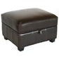 Agustus Brown Leather Storage Ottoman Stylish Functional Footrest with Hidden Storage Compartment for Living Room or Bedroom Decor