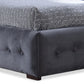 Margaret Queen Platform Bed Modern Contemporary Grey Velvet Button-Tufted Design for Stylish Bedroom Decor