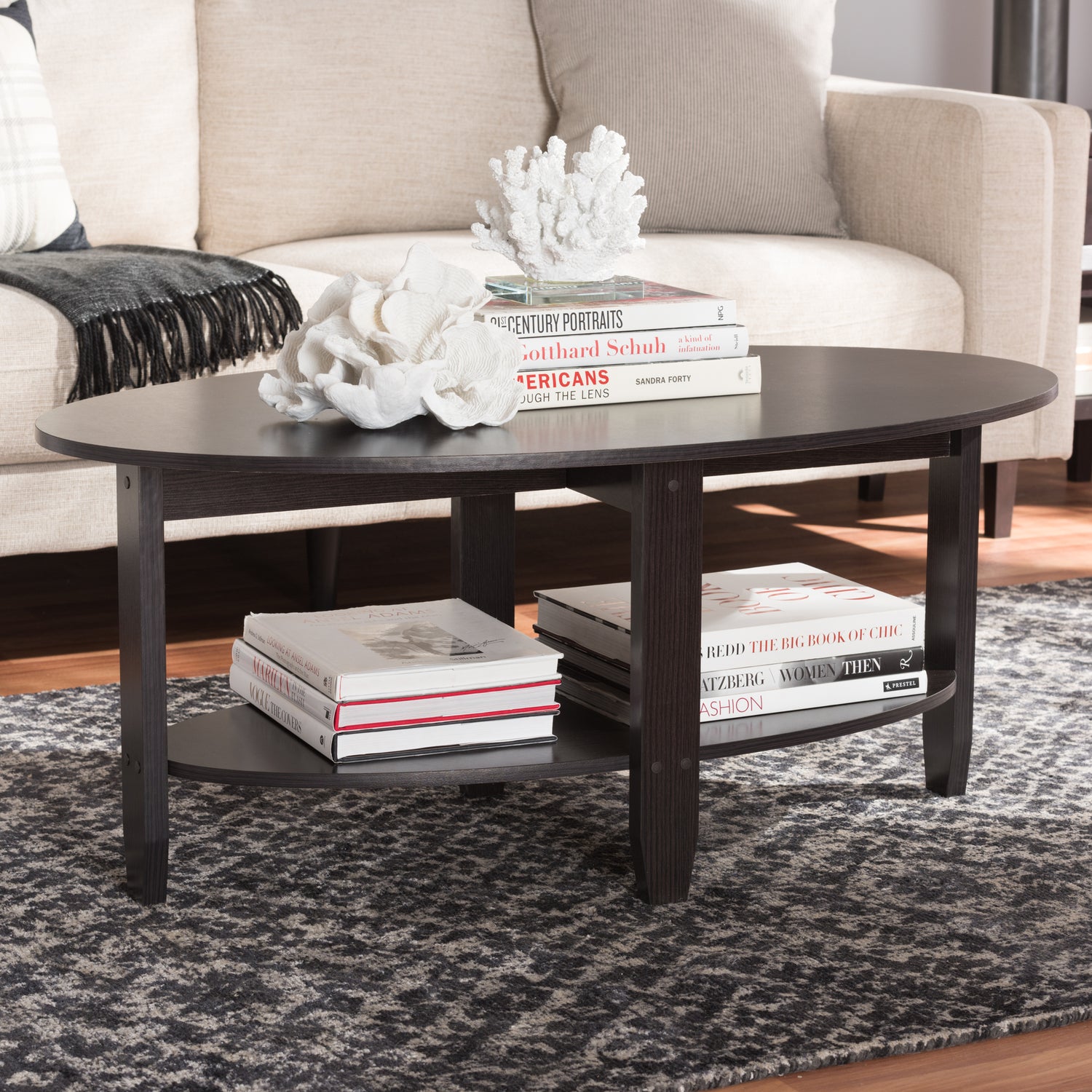 Ancelina Coffee Table in Modern Wenge Brown Finish with Stylish Design and Functional Storage