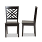 Caron Dining Chair Set Modern and Contemporary Transitional Dark Brown Finished Wood 2-Piece