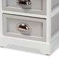 Cachet Modern Two-Tone Grey and White Wood End Table with 2 Drawers for Stylish Living Room Storage