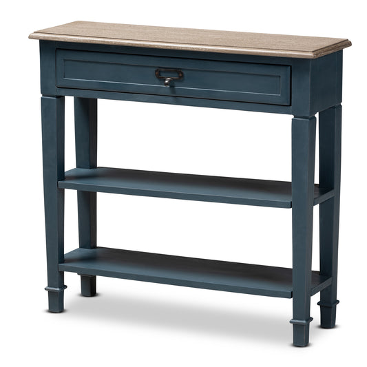 Dauphine Accent Console Table French Provincial Blue Spruce Finished Wood