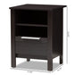 Hamish Nightstand Modern Wenge Brown Finished 1-Drawer Bedside Table for Bedroom Storage