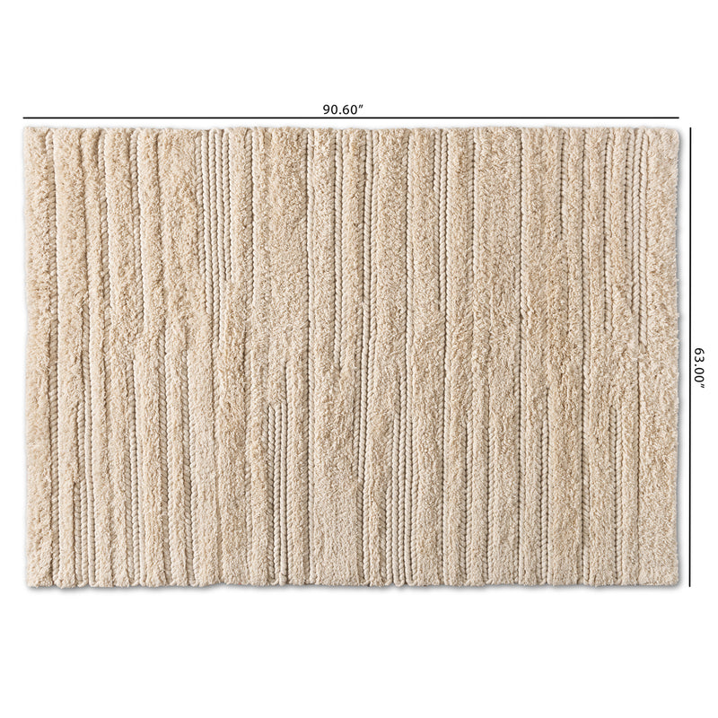 Delmas Area Rug Modern Handwoven Ivory Wool for Stylish Home Décor