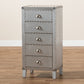 Carel Accent Storage Cabinet French Industrial Style Silver Metal 5-Drawer Organizer for Home or Office