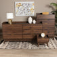 Lena Mid-Century Modern Storage Set 3-Piece Walnut Brown Finished Wood Furniture for Stylish Organization and Décor