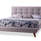 Jonesy Platform Bed - Scandinavian Style Mid-century Beige Fabric Upholstered