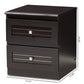 Carine Nightstand - Modern Wenge Brown 2-Drawer Bedroom Furniture for Stylish Storage