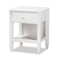 Naomi Nightstand Classic White Finished Wood 1-Drawer Bedroom Furniture for Stylish Storage and Organization