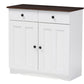 Lauren Buffet Kitchen Cabinet Modern and Contemporary Two-tone White and Dark Brown with Two Doors and Two Drawers