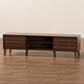 Teresina Mid-Century Modern TV Stand in Walnut Brown with 2 Doors for Stylish Living Room Storage