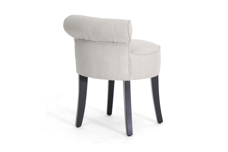 Millani Modern Lounge Stool in Beige Linen - Stylish Comfortable Seating for Contemporary Spaces