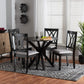 Maya Dining Set Modern Grey Fabric and Espresso Brown Finished Wood 5-Piece