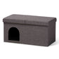 Faber Cat Litter Box Cover Modern Dark Grey Fabric Upholstered with Wood Design for Stylish Pet Housing