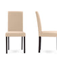 Andrew Dining Chair Contemporary Espresso Wood Beige Fabric Set of 4