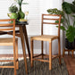 Arthur Counter Stool - Mid-Century Modern Walnut Brown Mahogany with Natural Rattan Seat