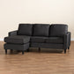 Miles Sectional Sofa Modern and Contemporary Charcoal Fabric Upholstered with Left Facing Chaise