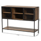 Cardea Modern Industrial Sideboard Walnut Brown Wood and Black Metal 2-Door Storage Cabinet for Living or Dining Room