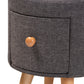 Rocco Ottoman Stool - Modern Dark Grey Fabric Upholstered with Oak Brown Wood and 1 Storage Drawer