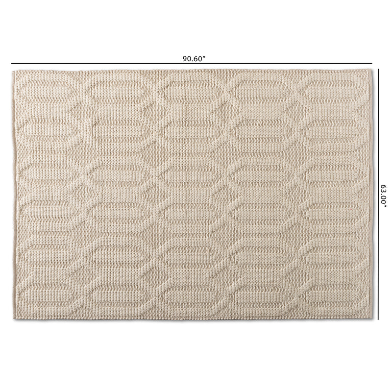 Murray Handwoven Wool Area Rug in Modern Ivory Design for Stylish Home Décor