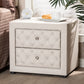 Lepine Nightstand - Modern and Contemporary Gray Fabric Upholstered 2-Drawer Wood Design