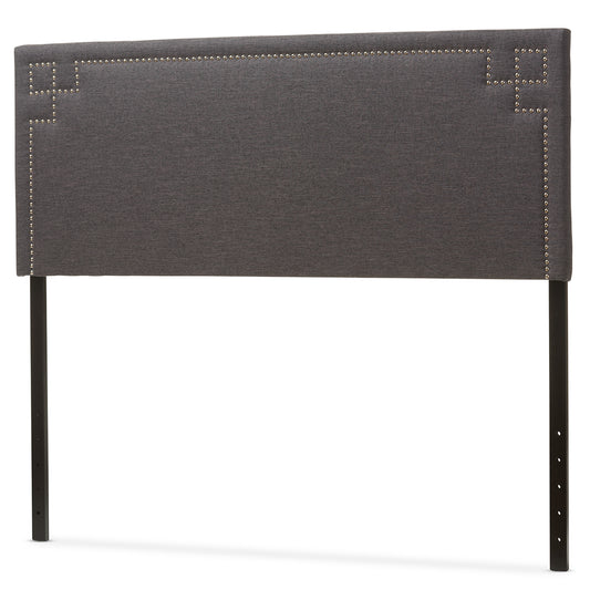 Geneva Headboard - Modern and Contemporary Dark Grey Fabric Upholstered