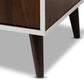 Marion Mid-Century Modern TV Stand in Brown and White with Storage and Stylish Design