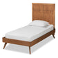 Noela Twin Size Platform Bed - Mid-Century Modern Walnut Brown Wood, Stylish and Durable Bedroom Furniture