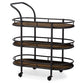 Karlin Mobile Kitchen Bar Rustic Industrial Antique Black Metal Distressed Wood Serving Wine Cart