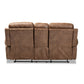 Buckley Reclining Loveseat Modern Light Brown Faux Leather Upholstered 2-Seater with Console for Ultimate Comfort and Style