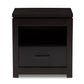 Bienna Nightstand - Modern Wenge Brown 1-Drawer Bedside Table for Bedroom Storage