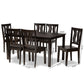 Zamira Dining Set Modern Contemporary Transitional Dark Brown Finished Wood 7-Piece