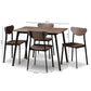 Ornette Mid-Century Modern Dining Set 5-Piece Matte Black Frame Furniture for Chic Dining Rooms