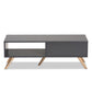 Kelson Coffee Table Modern Contemporary Dark Grey Wood Gold Finish Stylish Living Room Furniture Piece