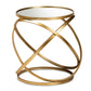 Desma Glam Luxe End Table with Gold Finished Metal and Mirrored Glass for Elegant Living Spaces