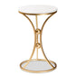 Tarmon Modern End Table - Gold Metal Base with Elegant Marble Top