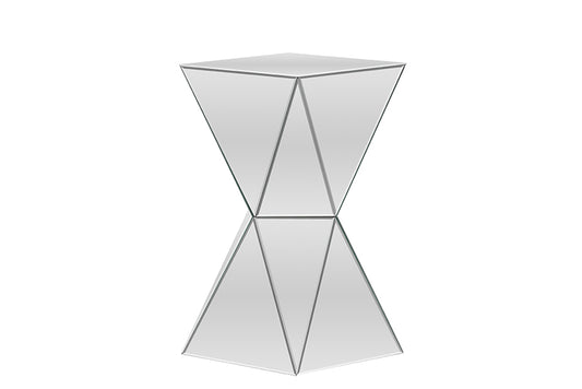 Rebecca Contemporary Mirrored Side Table with Multi-Faceted Design for Modern Spaces