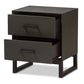 Parris Nightstand Rustic Grey Wood and Black Metal 2-Drawer Bedroom Furniture with Modern Design