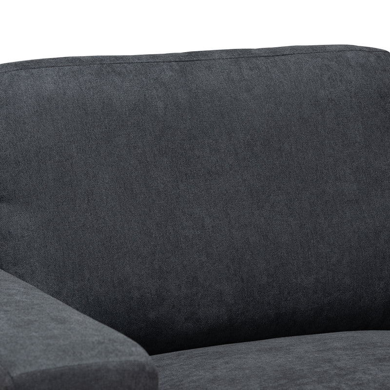 Nevin Sectional Sofa Modern and Contemporary Dark Grey Fabric Upholstered with Right Facing Chaise