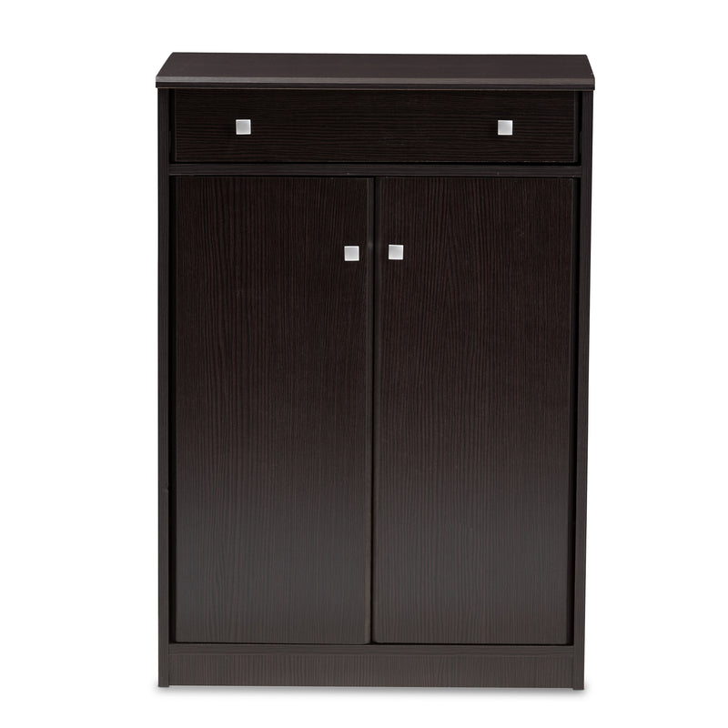 Dariell Shoe Cabinet in Modern Wenge Brown Finish for Stylish Storage Solutions