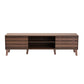 Teresina Mid-Century Modern TV Stand in Walnut Brown with 2 Doors for Stylish Living Room Storage