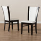 Adley Dining Chair Set of 2 Modern Dark Brown with White Faux Leather Upholstery for Stylish Dining Room Decor