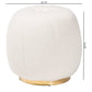 Raelynn Ottoman - Modern Ivory Boucle Upholstered with Gold Metal Base, Stylish Accent Furniture for Living Room or Bedroom