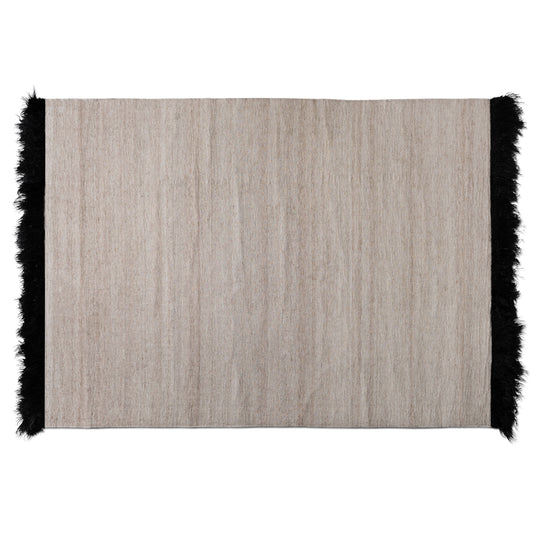 Dalston Area Rug Modern and Contemporary Beige and Black Handwoven Wool Blend